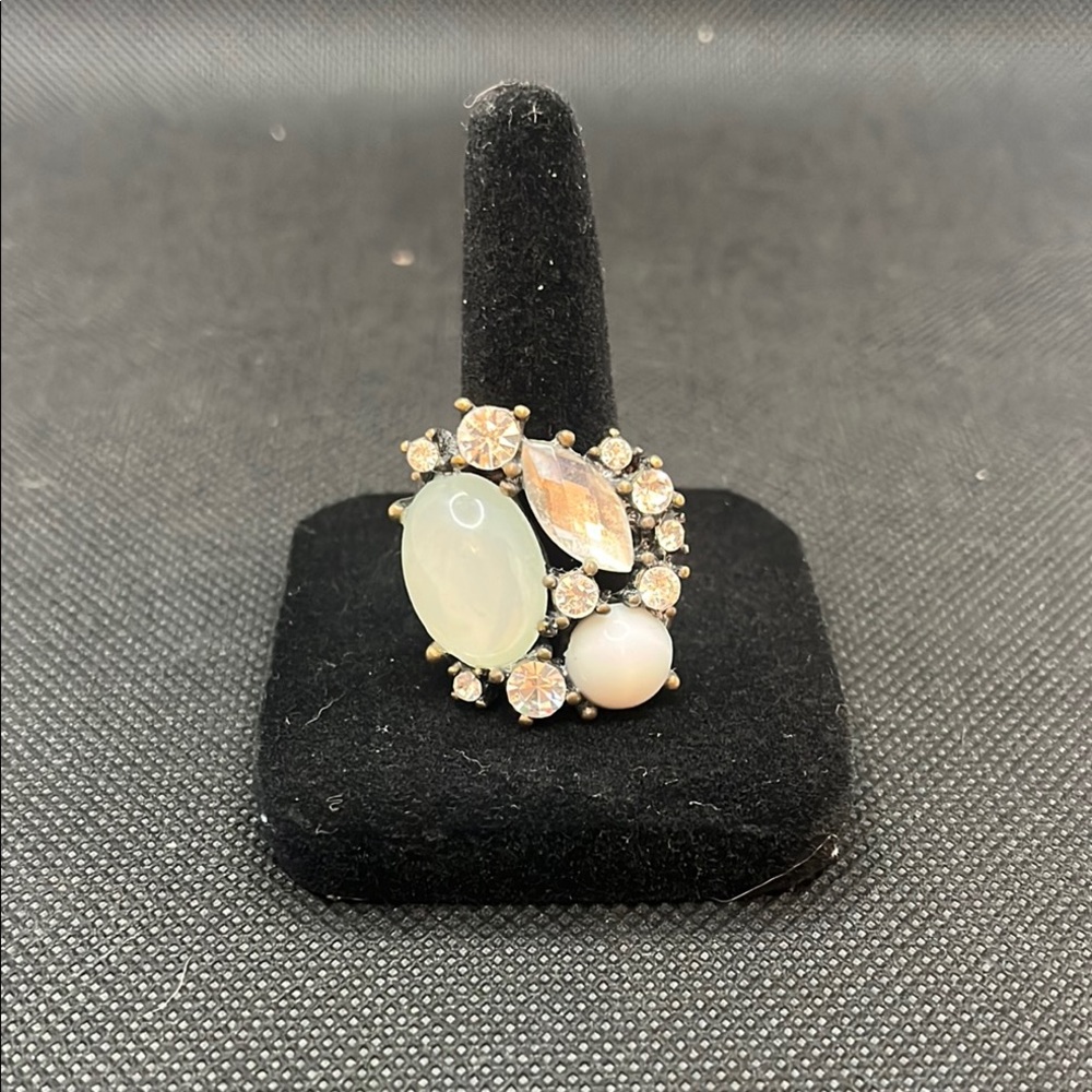 Vintage Gold-tone and Gemstone Cocktail Ring